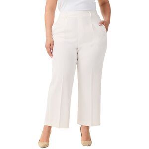 Nic+Zoe Womens Plus Avenue Summer Wide Leg Crop Trouser
